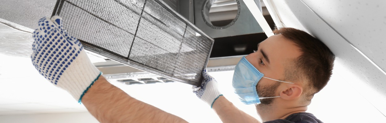 Hvac Tech Cleaning Ducts And Vent